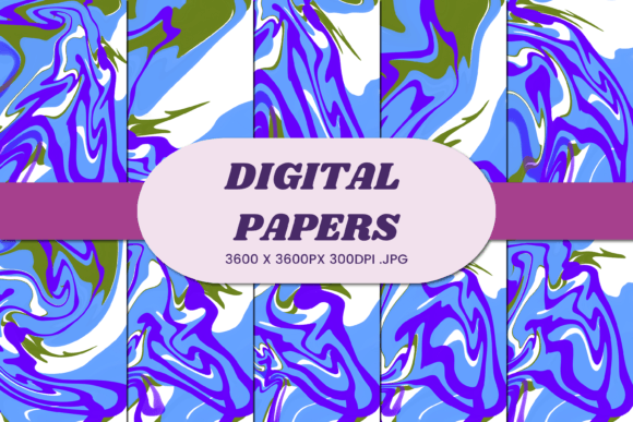 Blue Marble Liquid 10 Digital Paper for Creative Projects