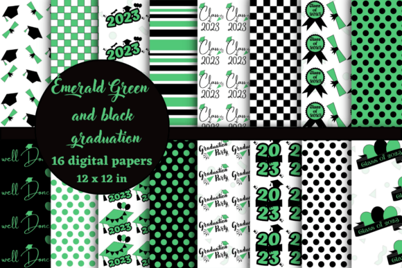 Emerald Green and Black Graduation Paper: Elevating Your Creative Projects with Timeless Elegance