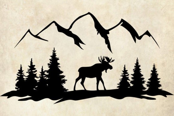 Moose and Moose in the Woods with Mountains Digital Clip Art: A Comprehensive Guide for Modern Creators